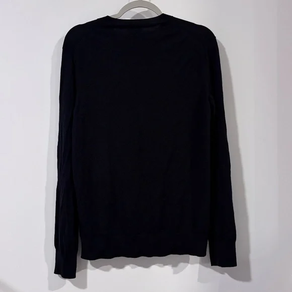 THEORY Black Crewneck Sweater in Regal Wool
